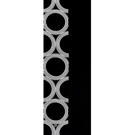 Somenoanobo Tenugui "Half-wheel Black" Hand-dyed Cotton 100% Tokuoka, Made in Japan, 13.8 x 39.4 inches (35 x 100 cm)