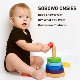 SOBOWO Unisex Baby Bodysuit Solid Infant Cotton Short Sleeve Onsies for Newborn Boy Girl 4 Pack(12-18 Months, Black)