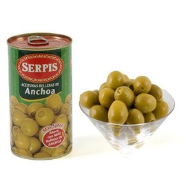 Serpis Spanish Green Olives Stuffed With Anchovy, 5.2 Oz (Pack of 6)
