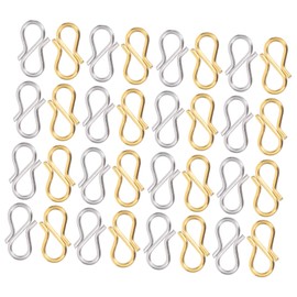 SEWACC 40pcs Stainless Steel Hooks Double Lobster Clasp Necklace Shortener Bracelet Connectors for DIY Jewelry Making Includes Gold Silver Clasps