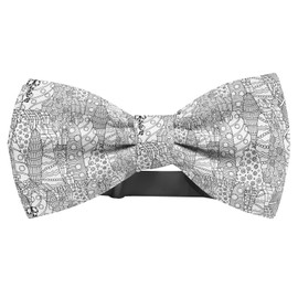 KAWAMOUSE Adjustable Pre-tied bow tie for toddler Boys (Coloring Book Christmas Pattern) Elegant Cute Bowties for Dogs Cats Pets