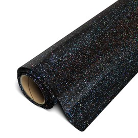 Siser Glitter HTV 11.8"x10ft Roll - Iron on Heat Transfer Vinyl (Galaxy Black)