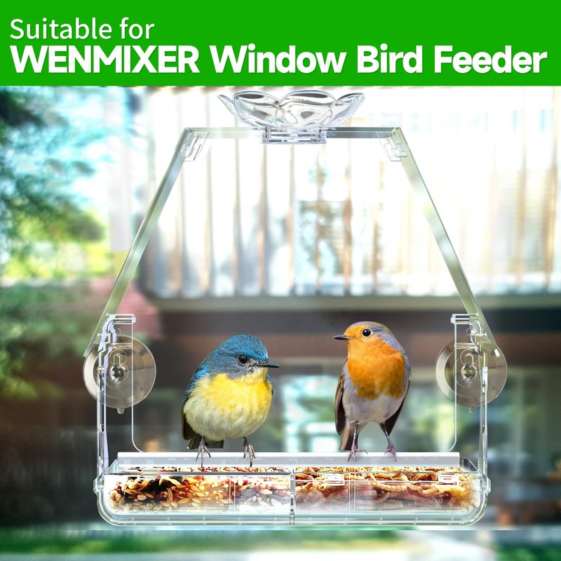 WENMIXER Suction Cups for Window Bird Feeders, 2.48"/63mm Clear PVC
