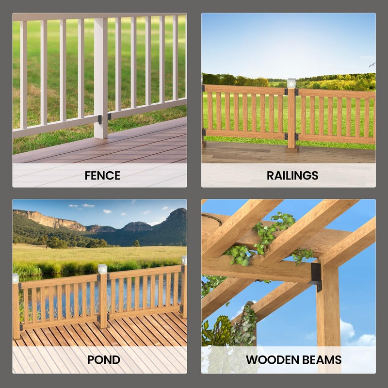 24 Pcs Deck Railing Brackets Connectors, 2x4 Fence Bracket(Actual Size: