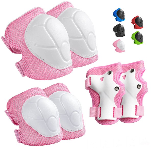 Wemfg Kids Protective Gear Set Knee Pads for Kids 3-14 Years Toddler Knee and Elbow Pads with Wrist Guards 3 in 1 for Skating Cycling Bike Rollerblading Scooter