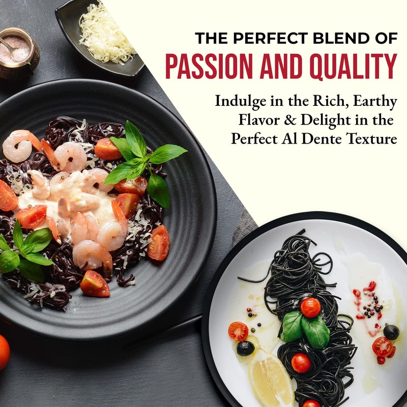 Antichi Poderi Organic Black Squid Ink Pasta Linguine - Black
