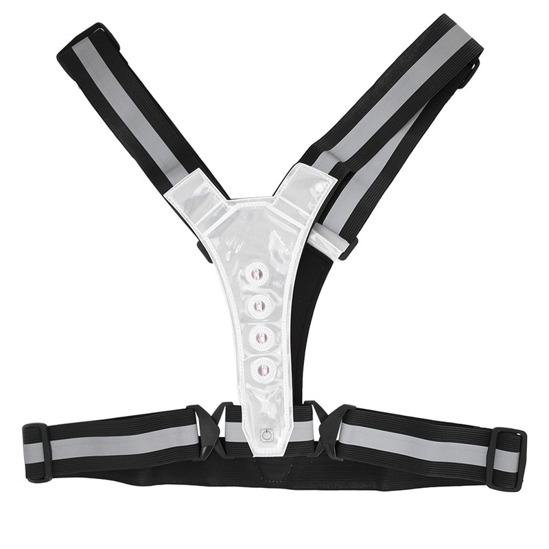 Elastic LED Adjustable Visibility Reflective Vest Gear Stripes for Outdoor
