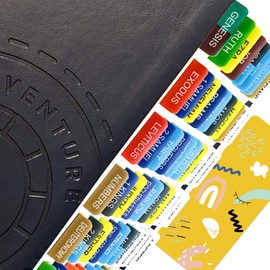 The Great Adventure Bible Index Tabs, Color Coded Clear Laminated PVC, Bible Diary Label, Includes Alignment Guide and Bookmark(Book not Included)