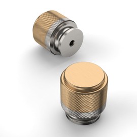 Amerdeco 10 Pack Champagne Bronze Satin Nickel Knurled Cabinet Knobs Kitchen Cabinet Pulls for Drawer Dresser, Cupboard and Wardrobe AM003