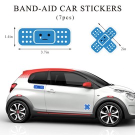 Yourkar Car Bandage Decal, Funny Cute Auto Cartoon Bandage Stickers with 2 Shapes, Waterproof Decorative Band-Aid Sticker Universal for Most Vehicles, Car Accessories for Decor (Blue)