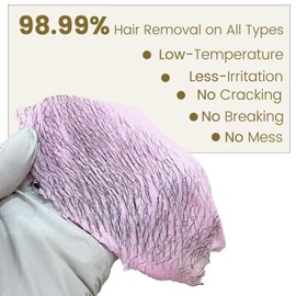 Hard Wax Beads for Hair Removal - 1.1lb/17.05oz Waxing Beads for Coarse Hair, Sensitive Skin, Brazilian Bikini,Underarms,Face,Body - Wax Beans Bulk with 20 Wax Sticks At Home Waxing Kit(Strawberry)