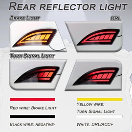 GEEGEETOP Full Lens LED Rear Reflector Bumper Fog Light Assembly kit for Lexus RX350 Base/F Sport 2020-2022,for RX350 L Base 2020-2022,Sequential Turn Signal Light & Brake Light & DRL,2pc (BLACK)