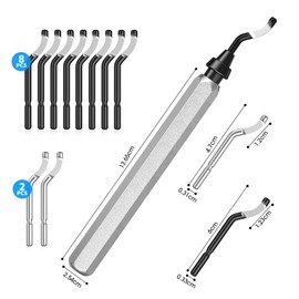 AICOYA 10 Blade Deburring Deburrer for 3D Printing Metal Plastic Stainless Steel (8 BR1010, 2 BS1018)