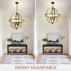 DLLT 6-Light Orb Chandelier, Black and Gold Globe Pendant Lights,