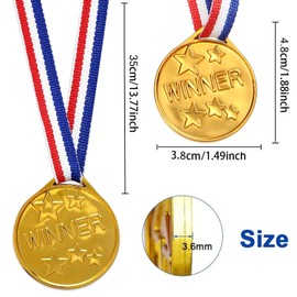 Winner Medals Gold, 24 Medals Children's Birthday Plastic, Medal Gold for Children, Winner Medals for Children, Winner Winner Medal, Super Medals for Competition Awards