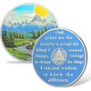 DeDecoml Sobriety Token Mountain Road Design with Inspirational Prayer（4 Year）