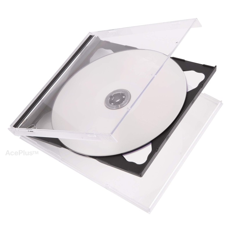 AcePlus Double 2-Disc Black CD Jewel Cases in 10.4mm Standard