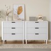 DWVO 3 Fluted Drawer Dresser, 32.5 Wider Modern Dressers Chest