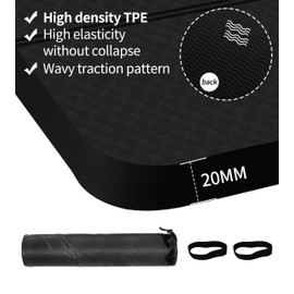 nuveti Large Exercise Mat - 15mm/20mm/30mm Thick Yoga Mat | Workout Mat for Fitness, Yoga, Pilates, Stretching & Floor Exercises for Women & Men with Free Carrying Bag