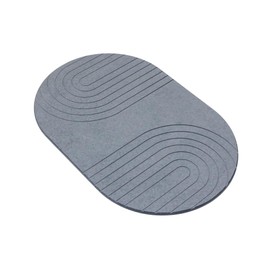 Cobblestone Cave Stone Bath Mat (Dark Gray) - Absorbent Diatomite Diatomaceous Earth Quick Dry Shower Rug Bathmat, Stone Mat for Bathrooms, Bathroom Mat, Non-Slip, Natural, Modern and Easy to Clean