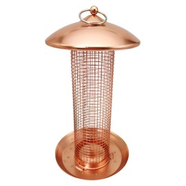 Dehner Natura Chloe Wild Bird Feeder Diameter 16 cm Height 30 cm Metal Copper