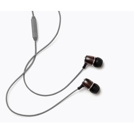 Symphonized Bling Premium Genuine Wood in-Ear Noise-isolating Headphones with Mic and Nylon Cable (Gray)