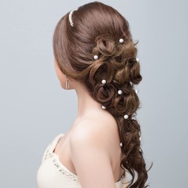 Chris.W 12Pcs Spiral Hair Pins Swirl Hair Twists Coils Hair Clip Accessories for Wedding, Prom, Party and Special Event(Pearl)