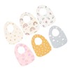 6pcs Infant Bibs U Shaped Snap Button Closure Cotton Waterproof