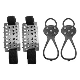 2 Pairs Of Ice Non-Slip Spikes, Winter Crampon Shoe Covers, Hiking Boots Spike Covers, Unisex, Adjustable Spikes, Shoe Anti-Slip Accessories