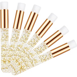 8 cepillos de champú de pestañas de cristal, cepillo de limpieza de pestañas, cepillo de maquillaje suave para limpieza de extensiones de pestañas, cepillo de limpieza profunda de poros de nariz (oro, A, 8 piezas)