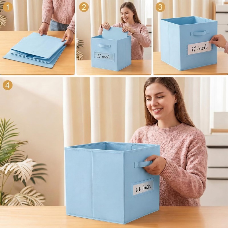 Anyoneer Storage Bins, (Set of 6) 11 Inch Cube Storage