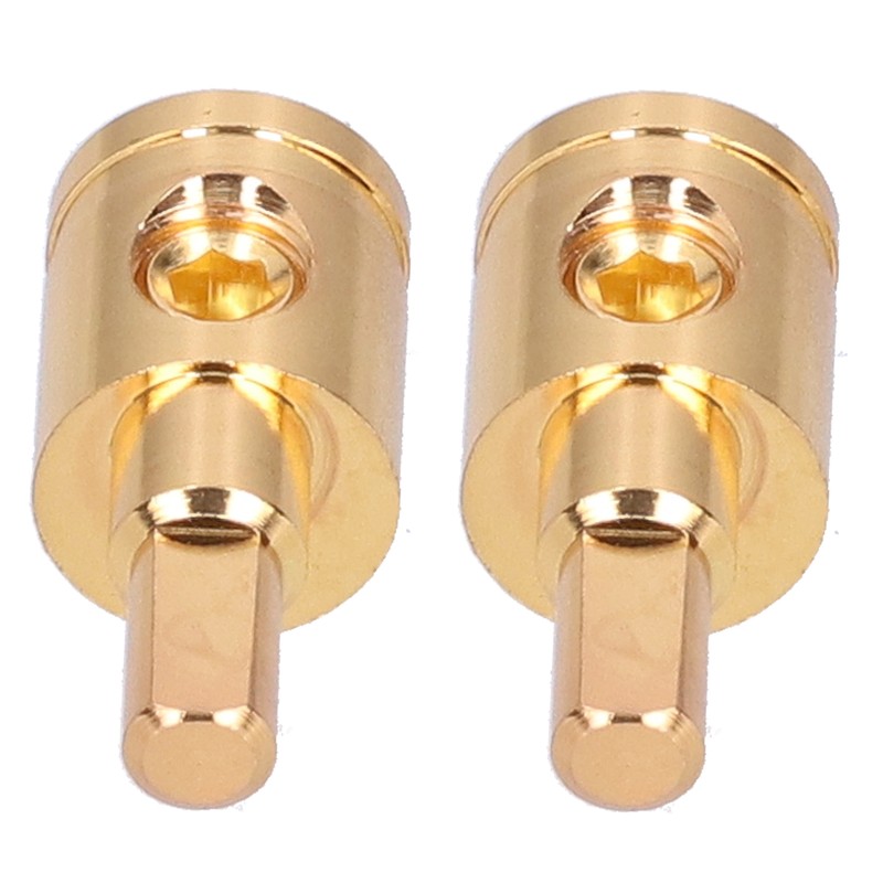 2pcs 0GA Wire Reducer Terminal Connector Pure Copper Gold Plated