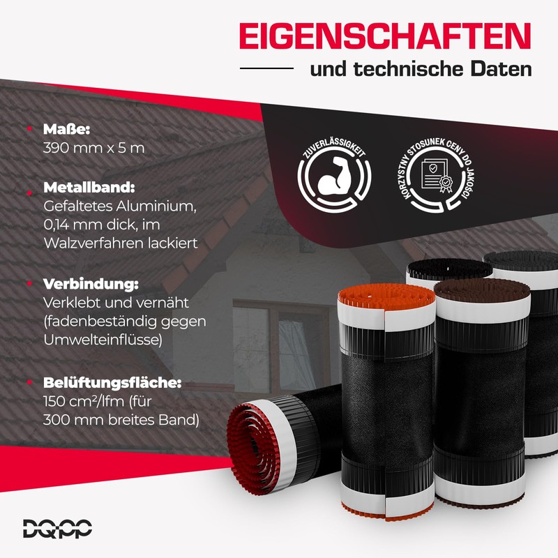 240 mm Wide 5m Long Brick red (RAL-8004) roof Ridge