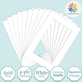 MBC MAT BOARD CENTER, 10 Pack 4x6 for 3x5 White Picture Mats Frame Mattes for Photos, Bevel Cut, Acid Free, 4-ply Thickness