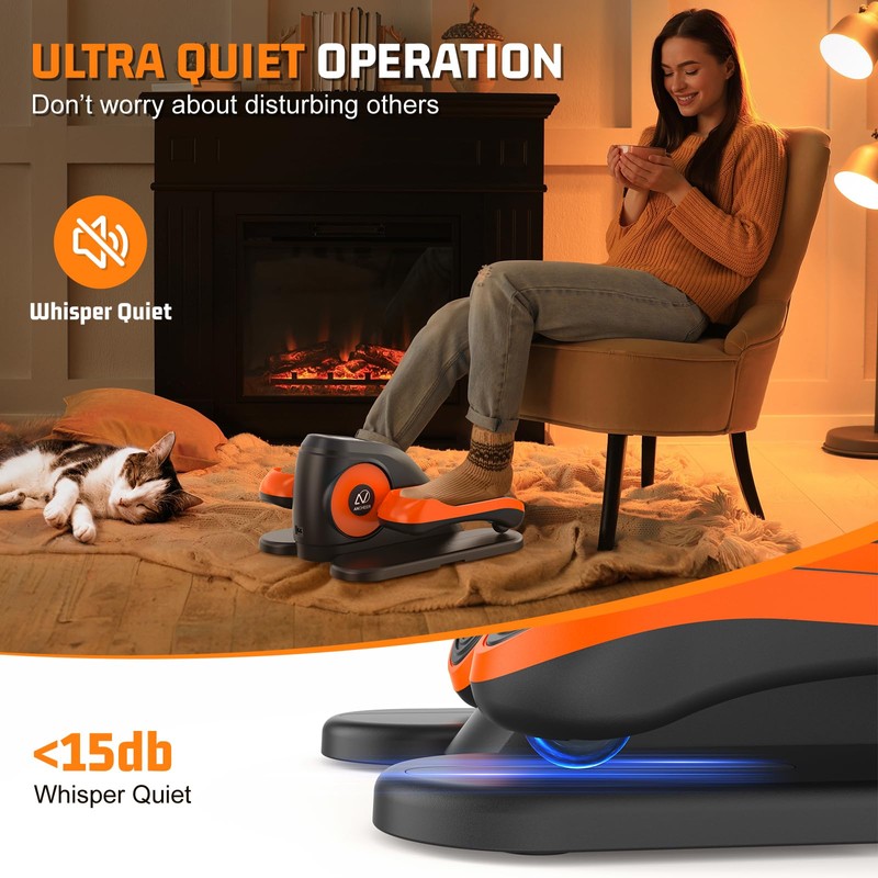 AHCNEER Under Desk Elliptical,Portable Ultra-Quiet Elliptical Exercise Machine for Home,100%