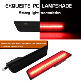 Tonsya Full Red Led Smoked lamp for 2008 2009 2010 2011 2012 2013 2014 Dodge Challenger R/T Classic Rallye Redline SRT8 SRT SXT R/T SE Front Bumper Side Marker Lights