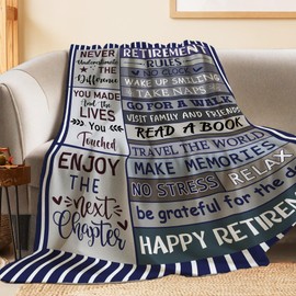 Retirement Gifts for Men Throw Blanket, Retired Gift for Dad, Grandpa, Coworker, Retirees, Happy Retirement Decoration - Coworker Leaving Farewell Going Away for Friends, Retired Blanket 50"X60"