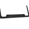 Nissan Wordmark Black on Black Metal License Plate Frame Holder