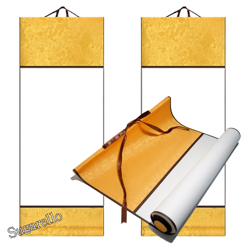 Sugarello Wall Scroll, Plain, Large, White Cut Wall Scroll, Set