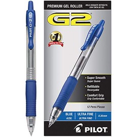 G2 Premium Retractable Gel Ink Pen, Blue Ink, Ultra Fine, Dozen