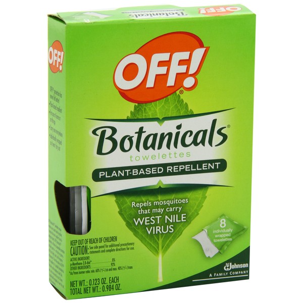OFF! Botanical Towelettes Plant Based Repellent,8 Towelette.
