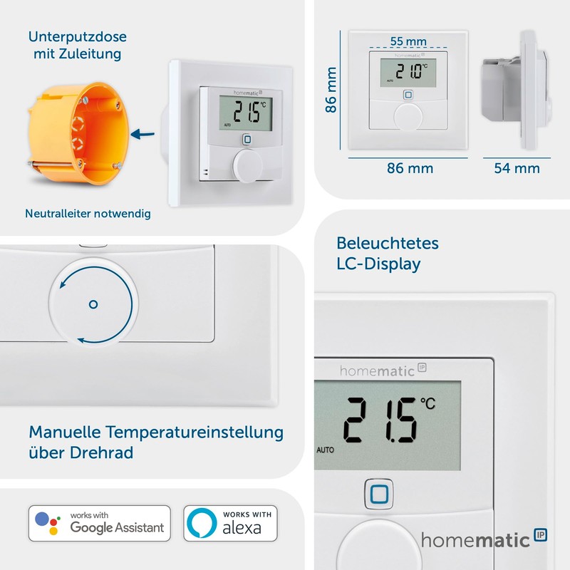 Homematic IP wall thermostat with switching output - for brand