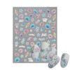 5D Glitter Beach Nail Stickers for Women, Shell Light Starfish