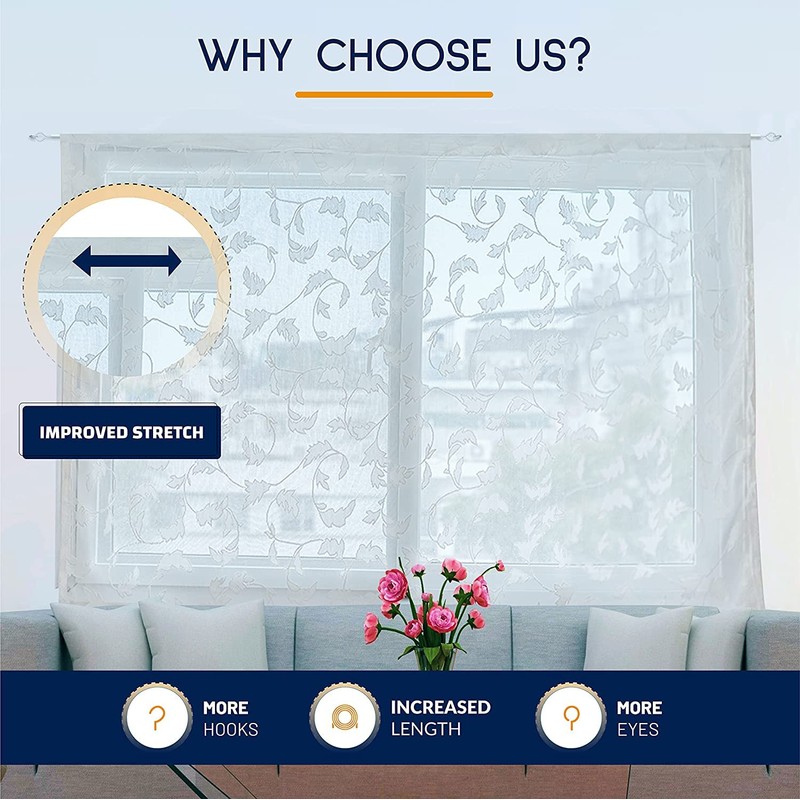 Dikots Net Curtain Wire and Hooks Set - 10 Meter