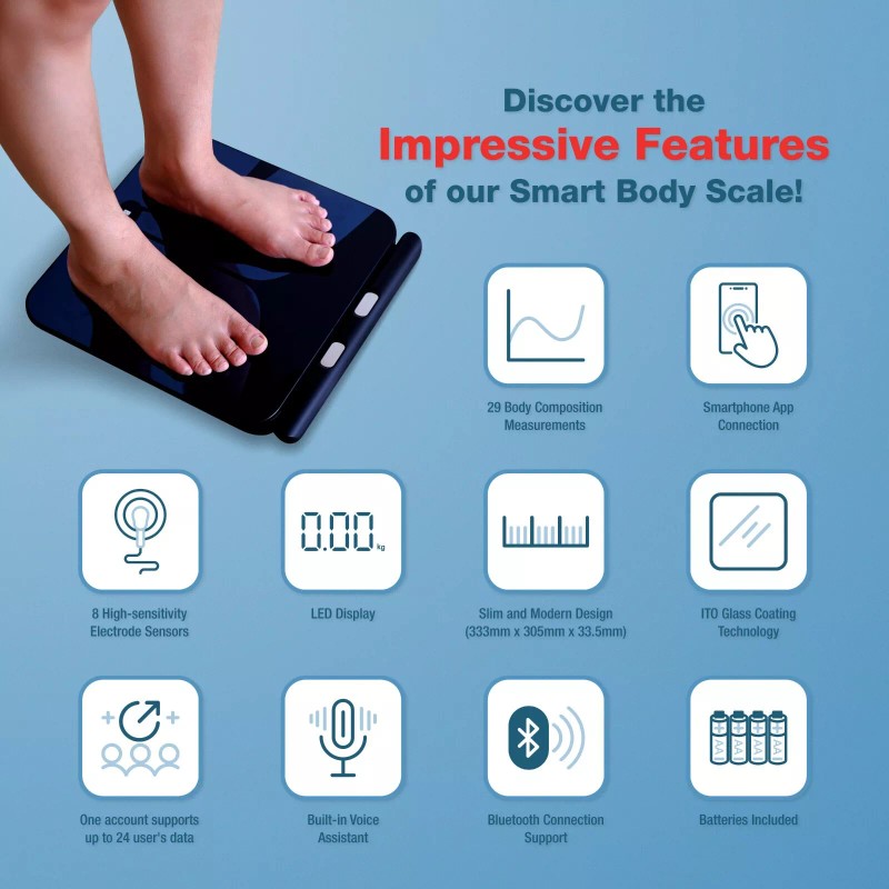Bisonbody Smart Body Scale - 29 Body Composition Data Measurement