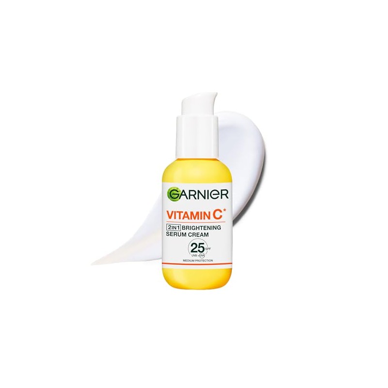 Garnier Vitamin C* Serum Cream, Brightening Face Moisturiser, SPF25, 50ml