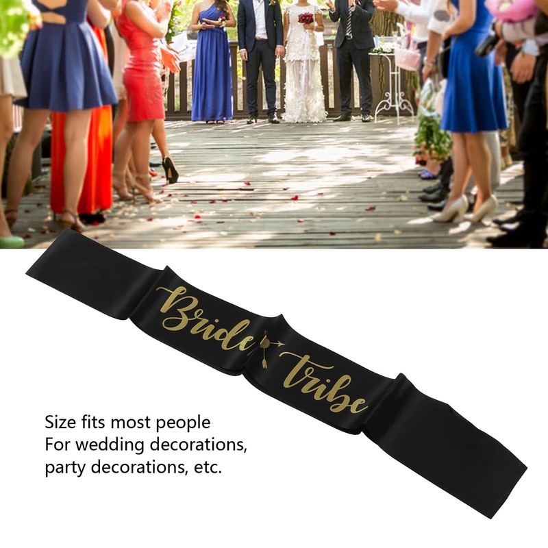8Pcs Bride Bridesmaid Sash Gold Letters Hypoallergenic Material Wedding Bride