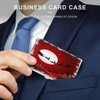 Niapessel Business Card Holder, Merry Christmas on Red Print Pocket