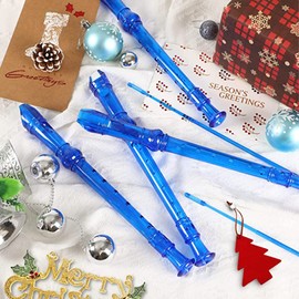 Flauta dulce soprano de Gran Alcance, Transparente estilo 8 agujero con varilla de limpieza, para estudiantes, Entretenimiento en casa, Mejora eficazmente el sentido musical (Azul)