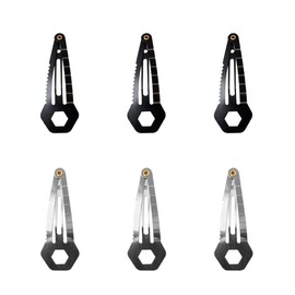 Mini Multi-Functional Hair Clip Stainless Steel Hairpin Women Self-Defense Tool EDC Survival Kit,Ruler/Bottle Opener/Box Cutter/Screw Driver/Scrapper/Trolley Coin Survival Tool(6-Pack,Silver and